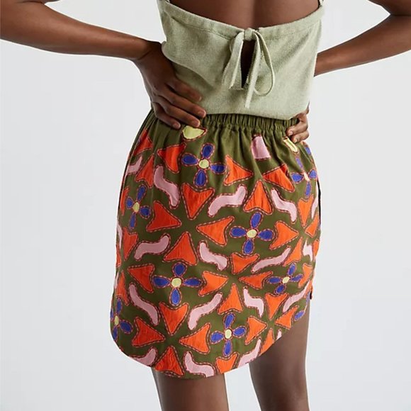 ANTHROPOLOGIE | Maeve | Embroidered Cotton and Linen Mini Skirt | NWT - Picture 2 of 3